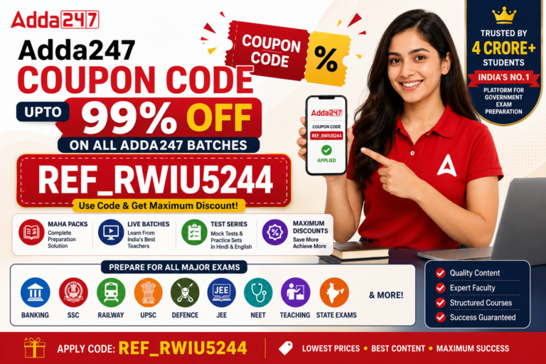 Adda247 Coupon Code 2026: Get Upto 99% Off on All Course, Maha Pack & Test Series